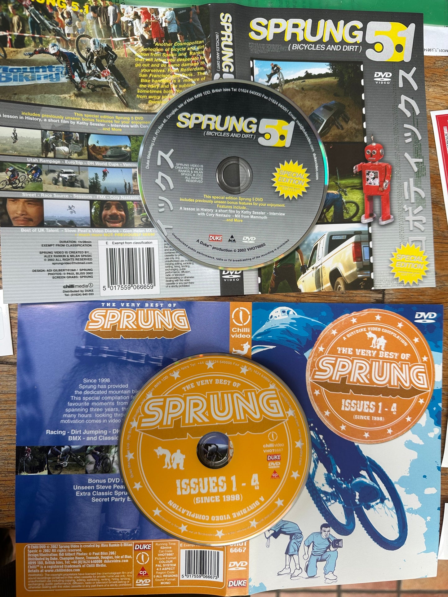 Sprung DVD, covers and stickers set