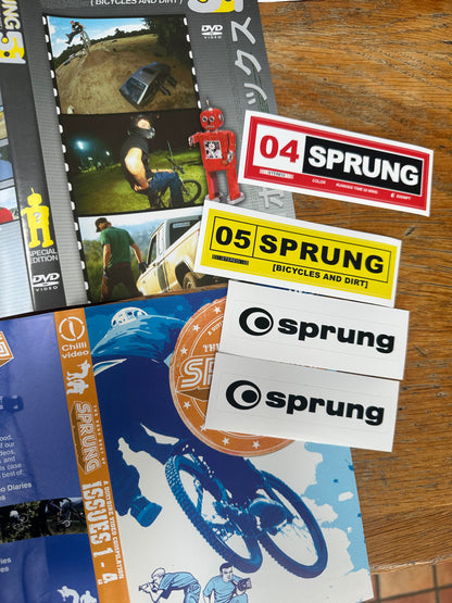 Sprung DVD, covers and stickers set